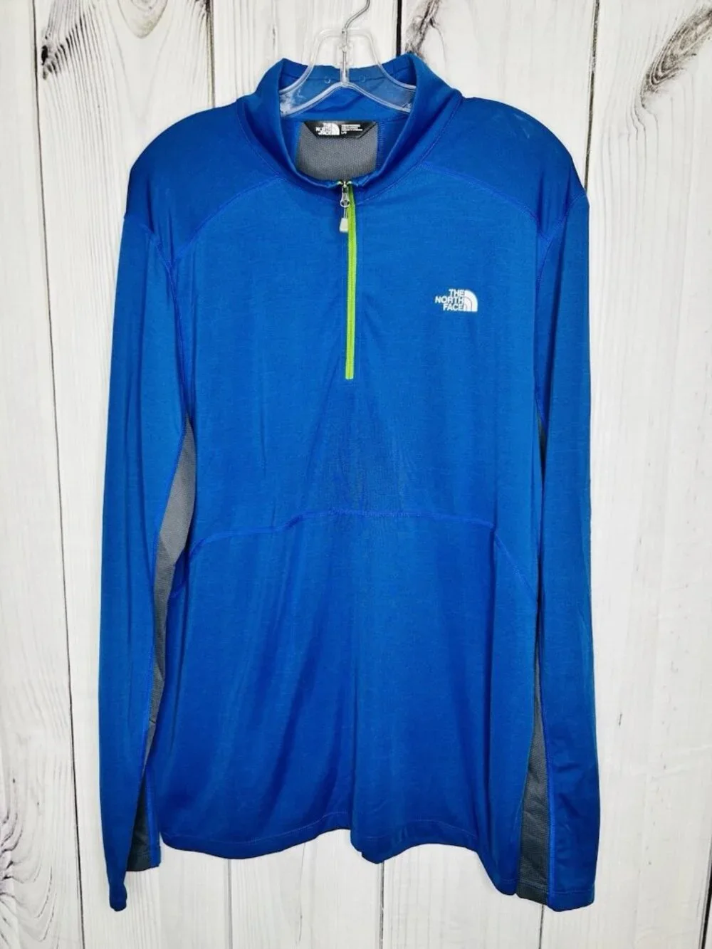 The North Face Mens Sz Large Blue Lightweight 1/4 Zip Pullover Long Sleeve